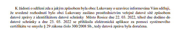odpoved z MU Rosice